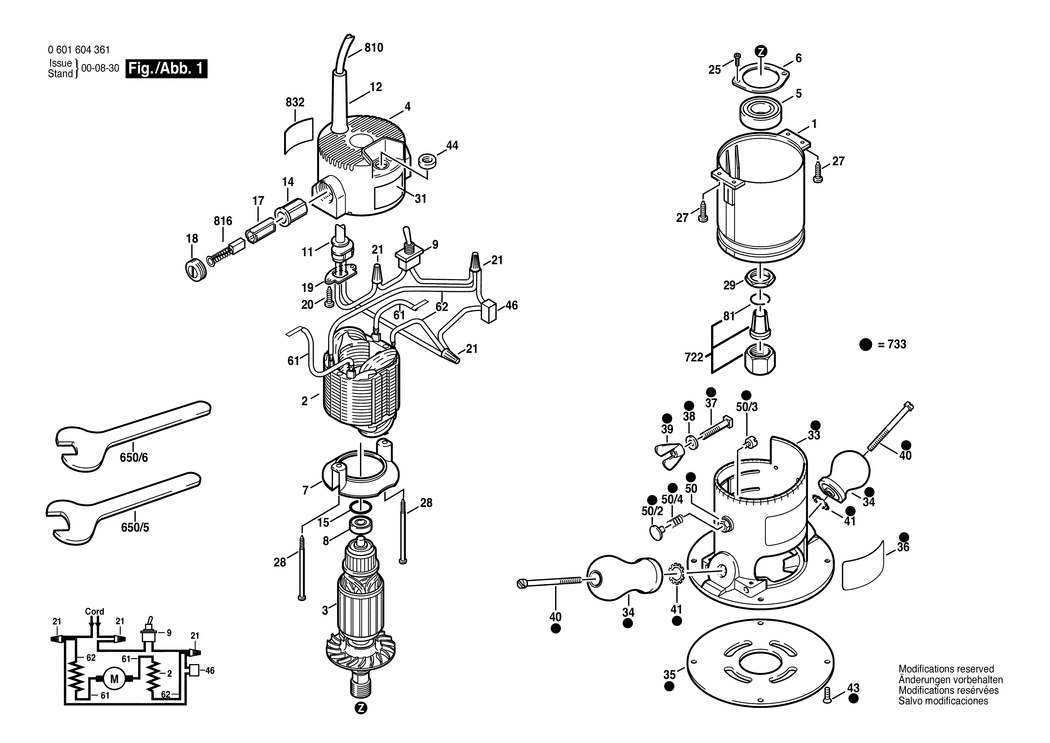 Bosch 1601 A / 0601601342 / GB 240 Volt Spare Parts