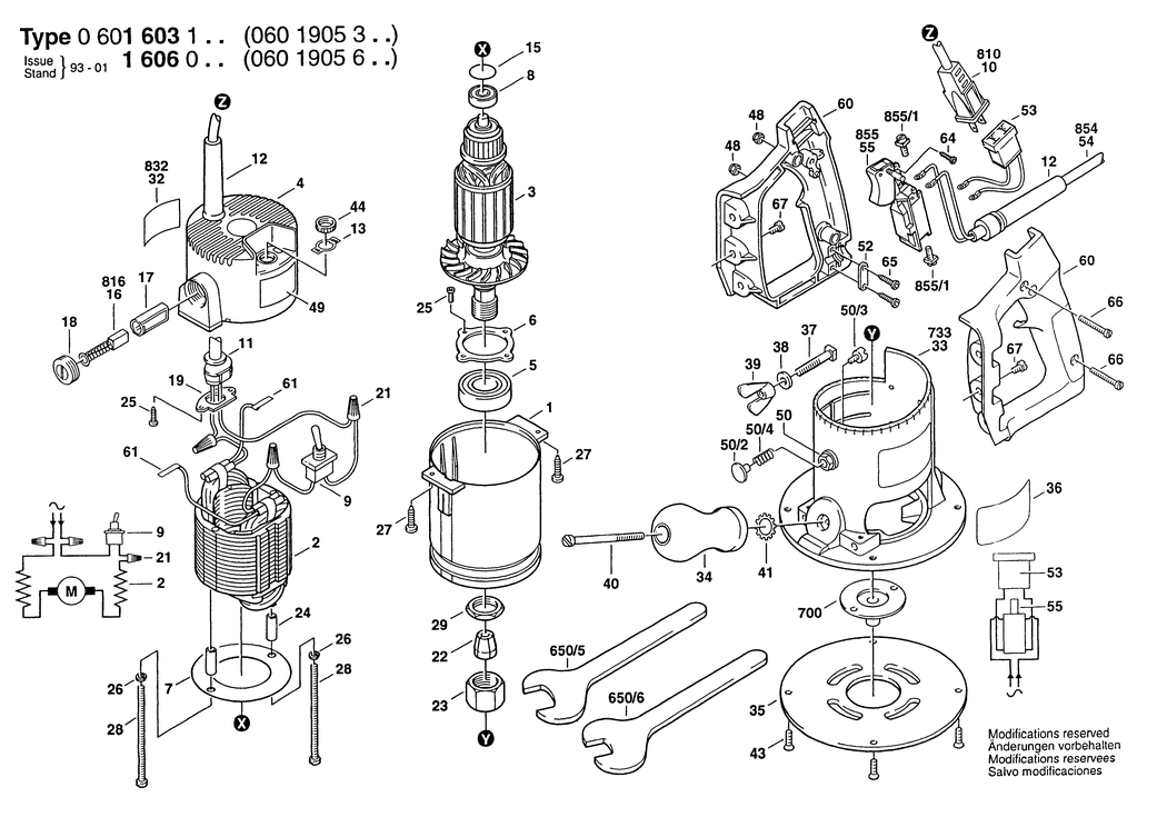 Bosch 1603 / 0601603041 / GB 120 Volt Spare Parts
