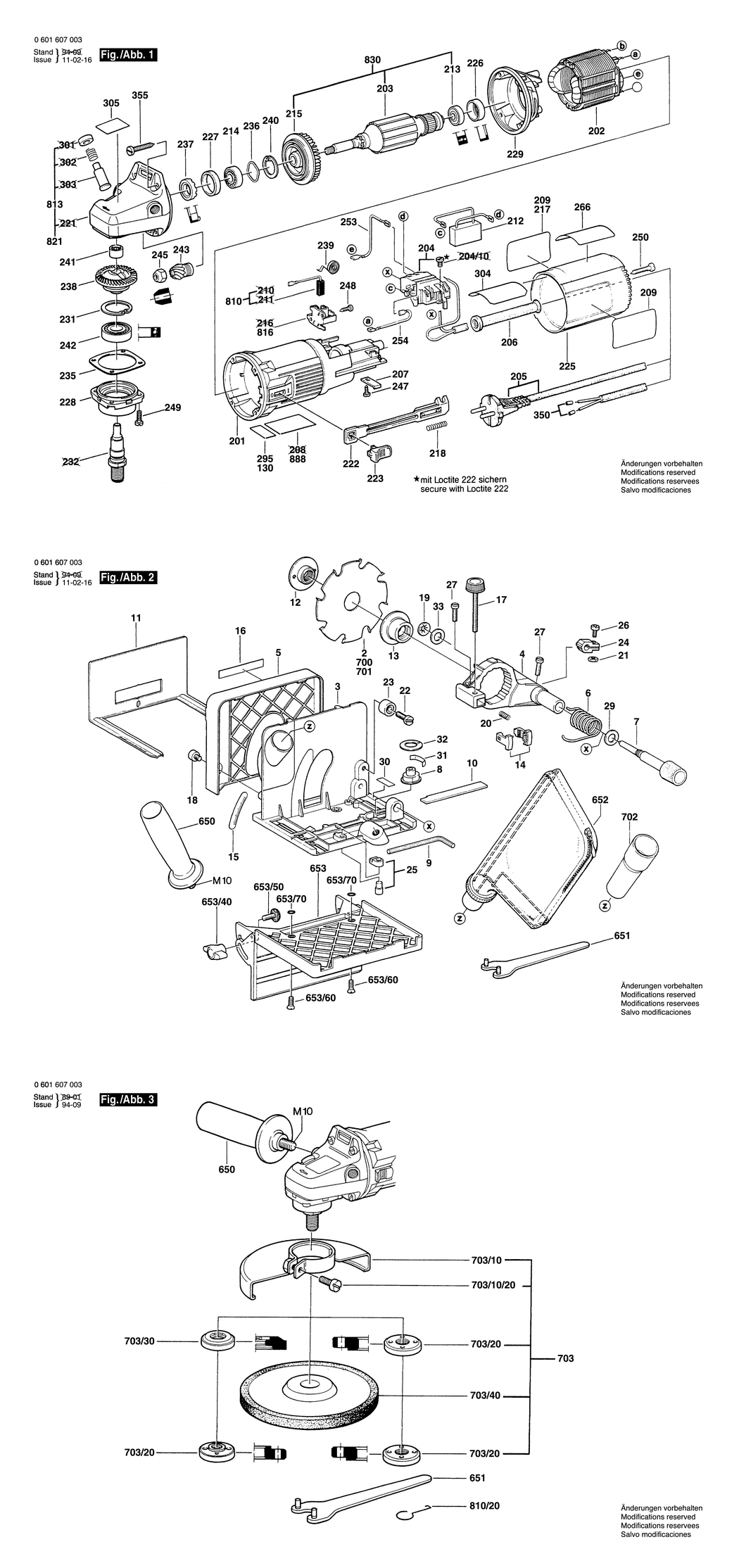 Bosch GUF 22 A / 0601607048 / F 220 Volt Spare Parts