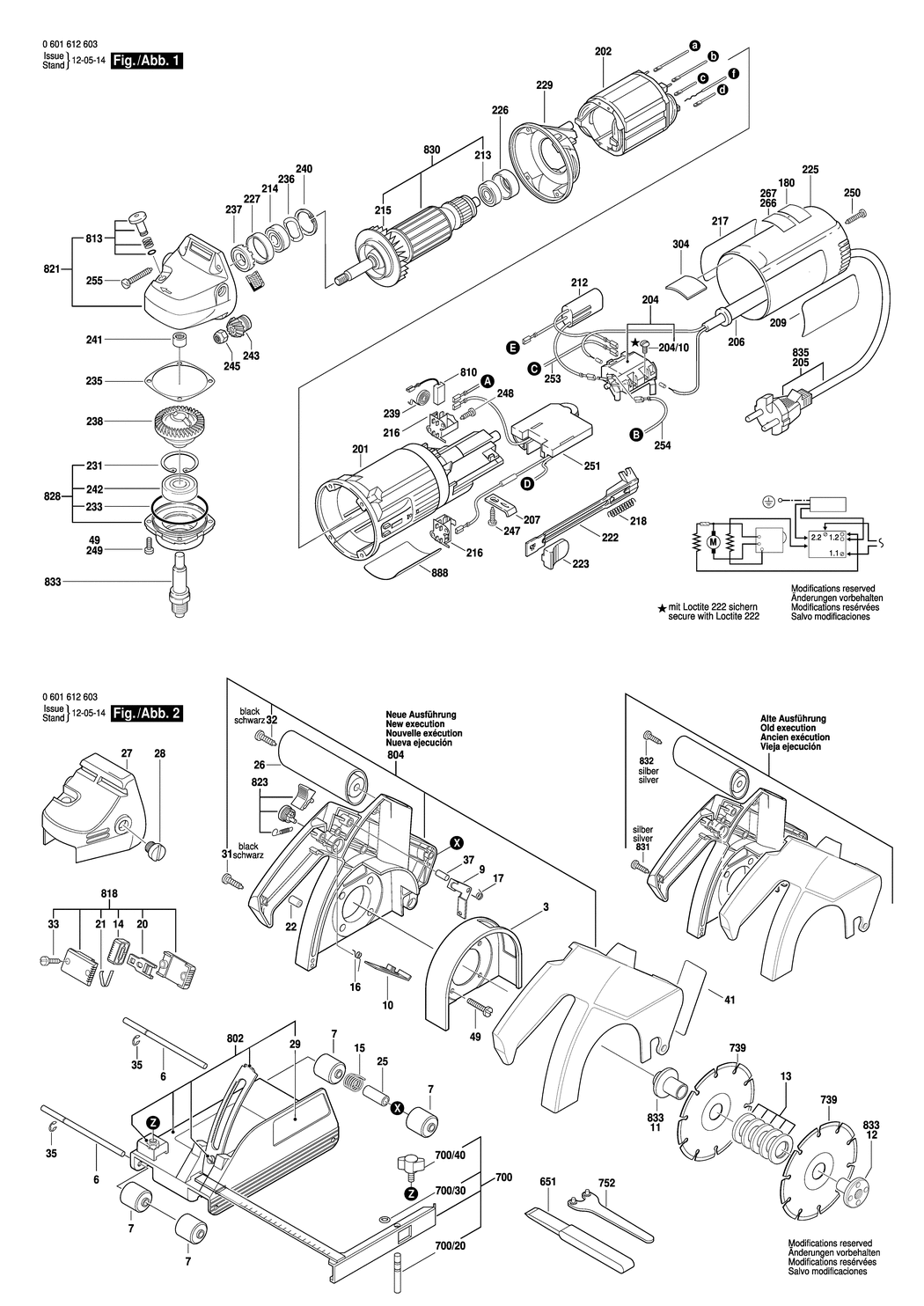 Bosch GNF 20 CA / 0601612650 / I 230 Volt Spare Parts