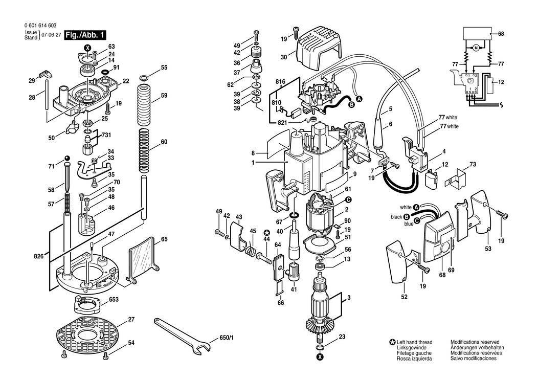 Bosch GOF 900 CE / 0601614603 / EU 230 Volt Spare Parts