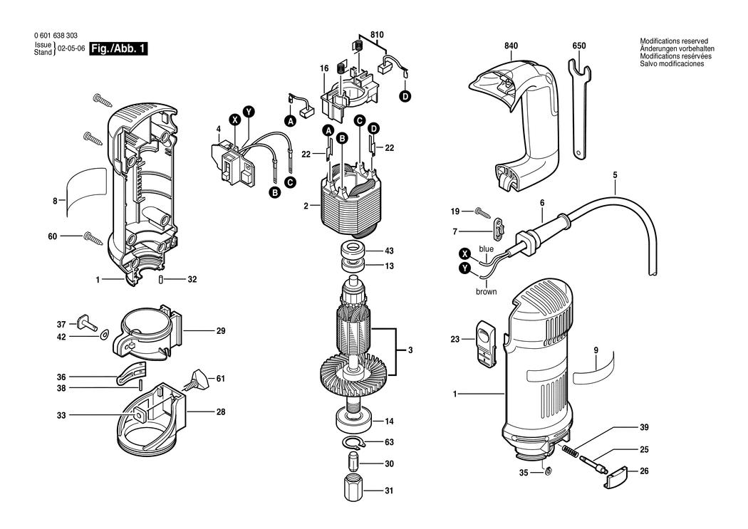 Bosch ROTOCUT PLUS / 0601638350 / I 230 Volt Spare Parts