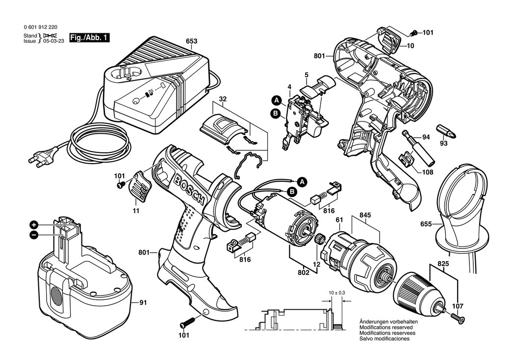 Bosch GSR 24 VE-2 / 0601912220 / EU 24 Volt Spare Parts