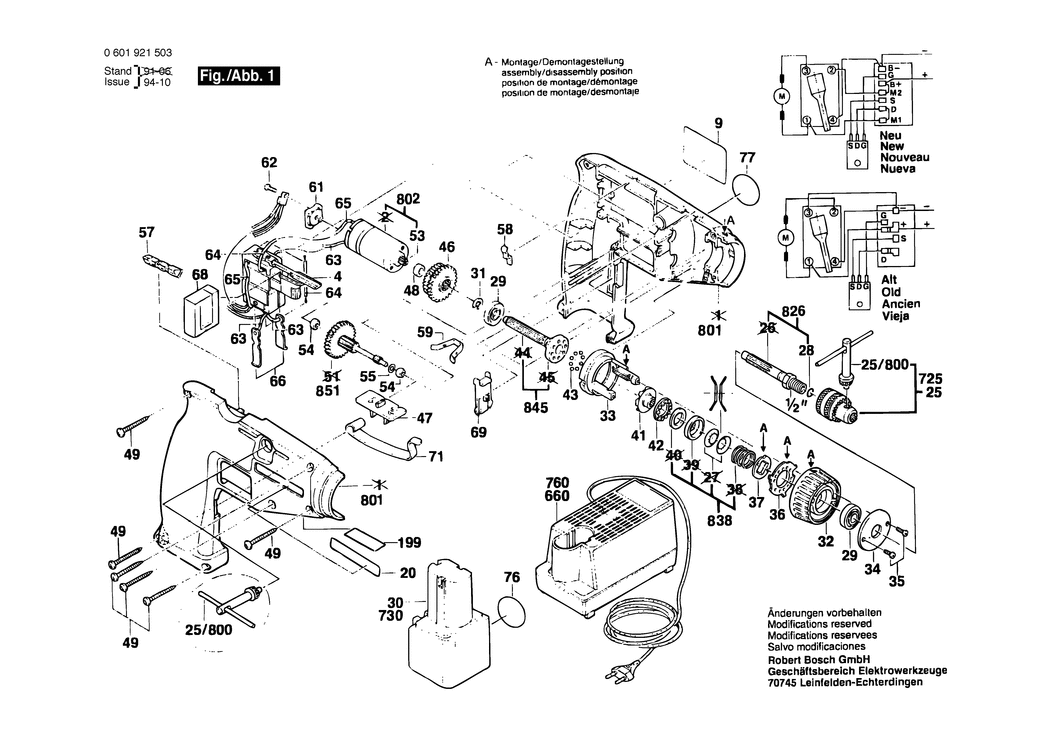 Bosch GBS 12 V / 0601921572 / CH 12 Volt Spare Parts
