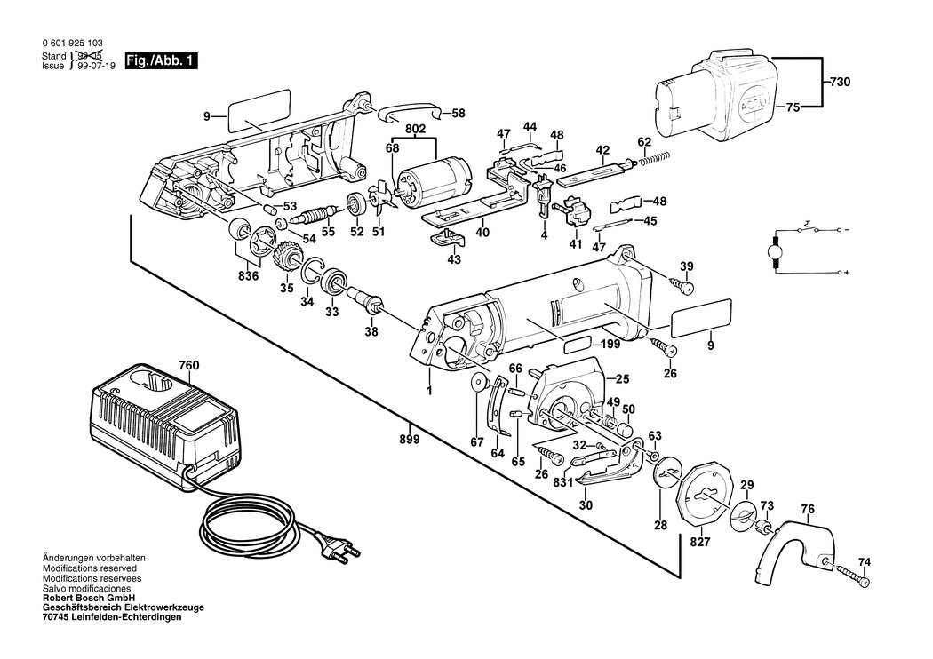 Bosch GUS 9.6 V / 0601925103 / EU 9.6 Volt Spare Parts