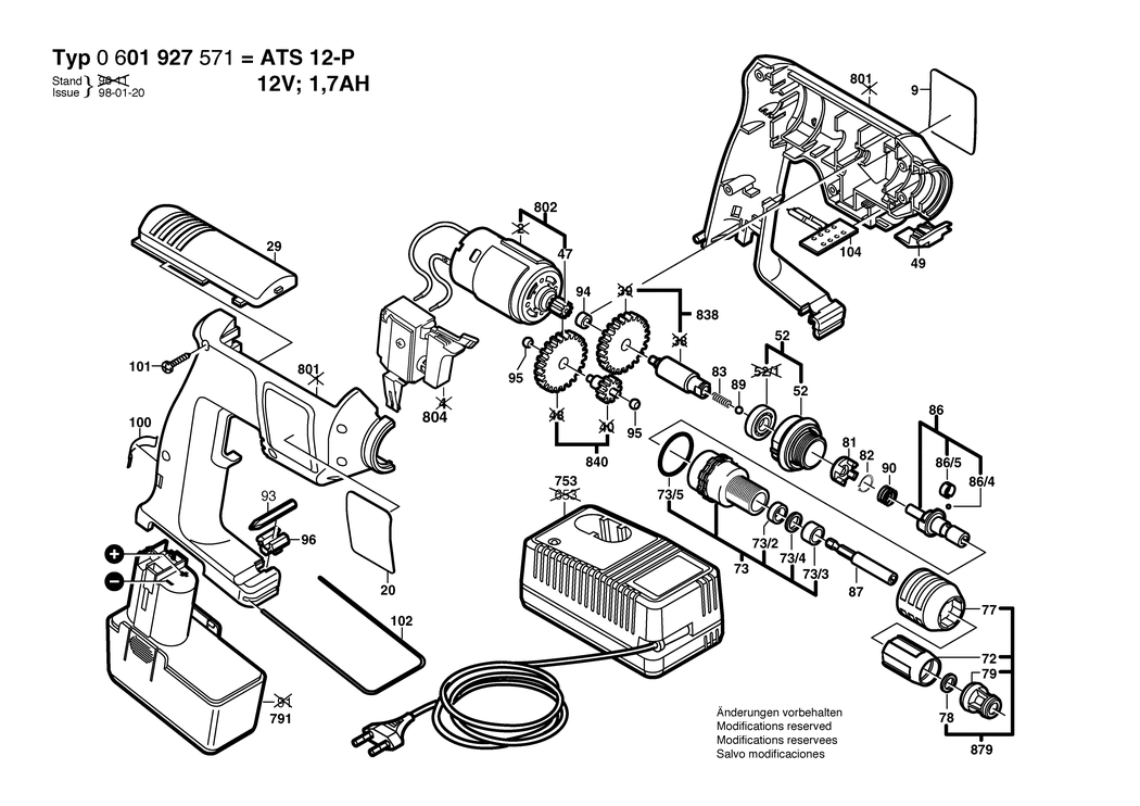 Bosch ATS 12-P / 0601927571 / EU 12 Volt Spare Parts