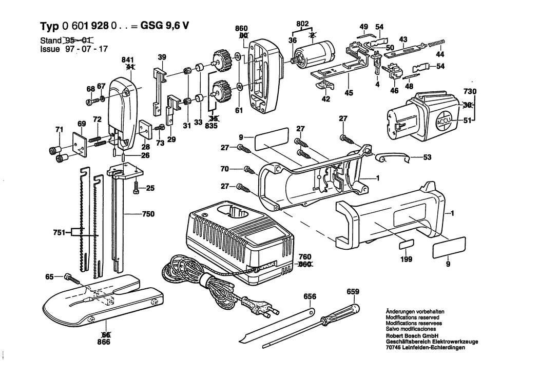 Bosch GSG 9.6 V / 0601928027 / EU 9.6 Volt Spare Parts