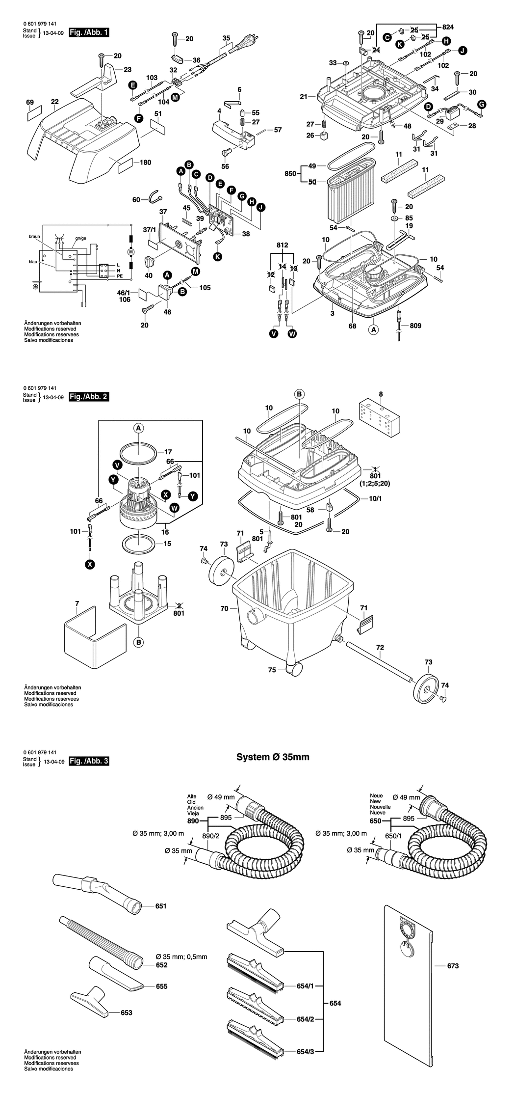 Bosch GAS 25 L SFC / 0601979141 / GB 110 Volt Spare Parts