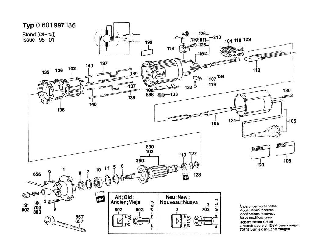 Bosch GGS 27 L / 0601997186 / EU 220 Volt Spare Parts