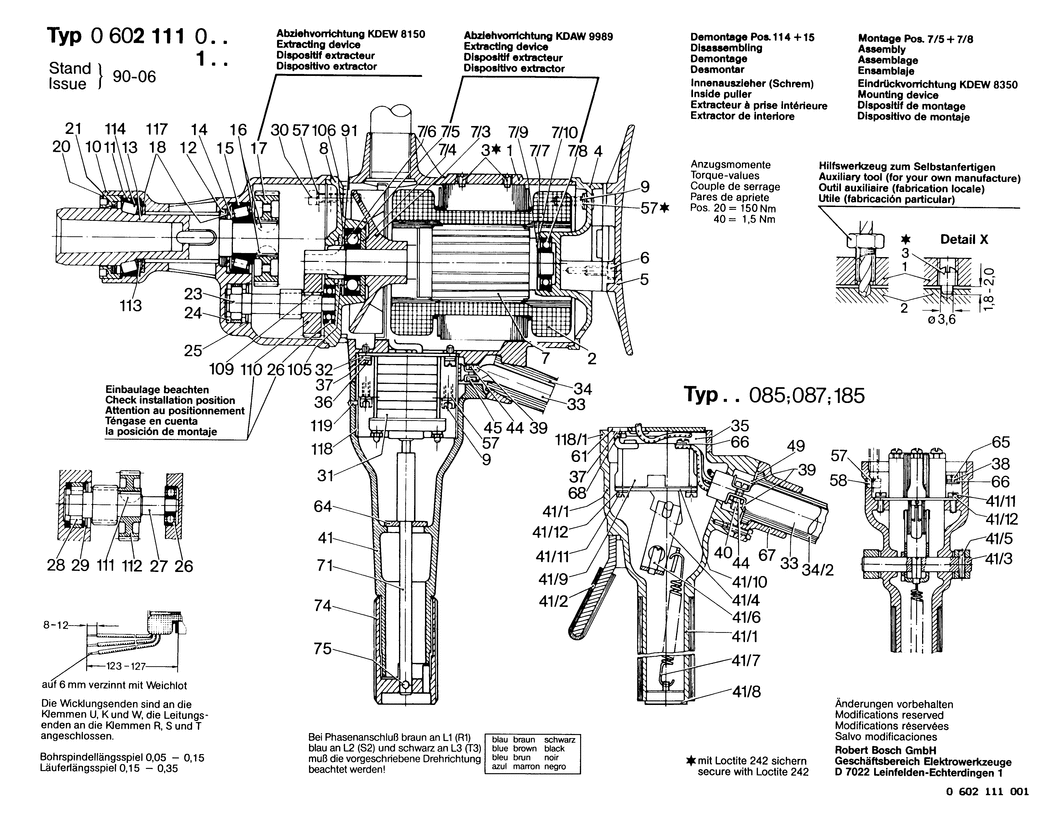 Bosch GR.106 / 0602111001 / --- 265 Volt Spare Parts