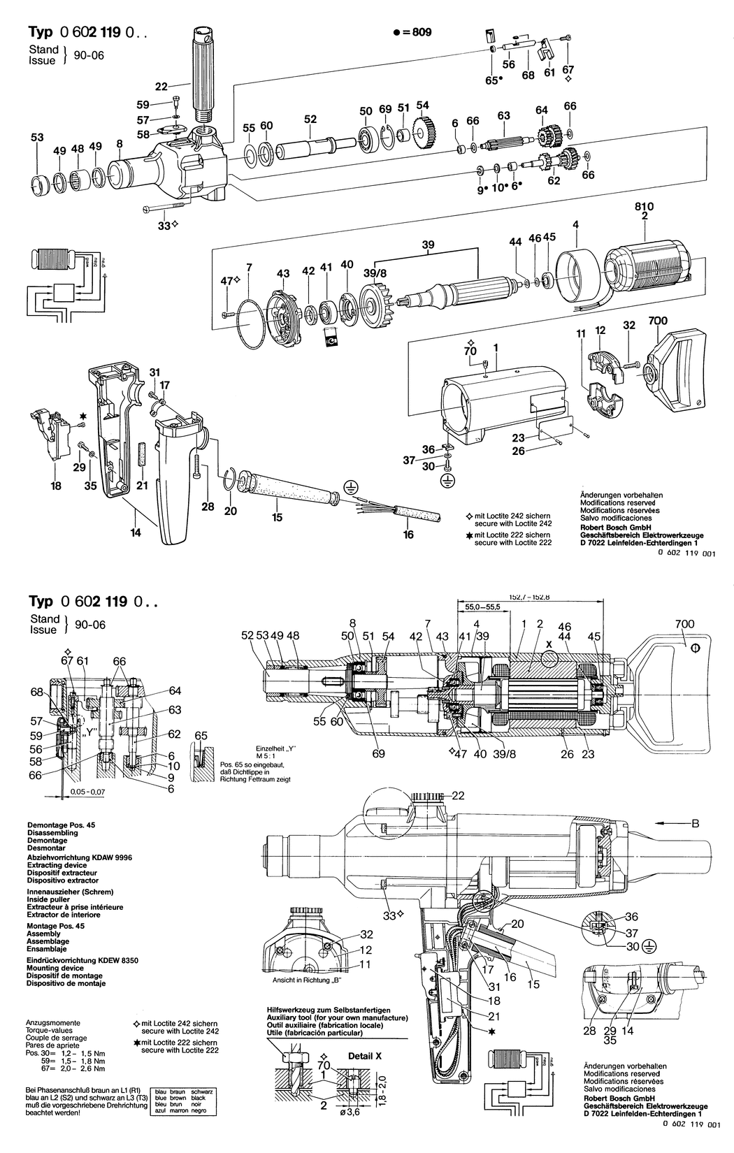 Bosch GR.77 / 0602119001 / --- 265 Volt Spare Parts