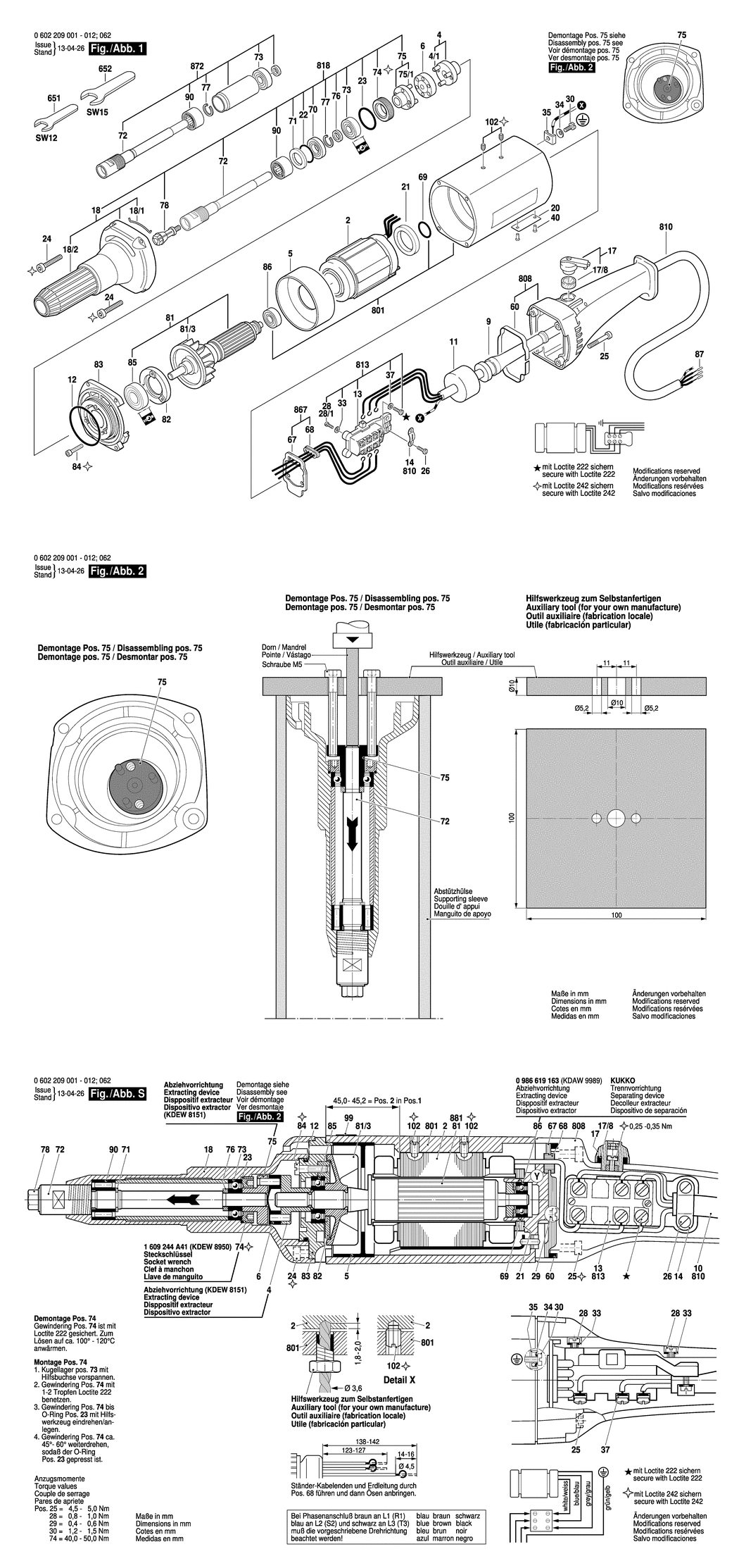 Bosch ---- / 0602209001 / --- 265 Volt Spare Parts