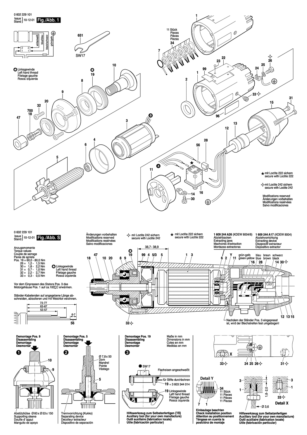 Bosch ---- / 0602229101 / --- 265 Volt Spare Parts