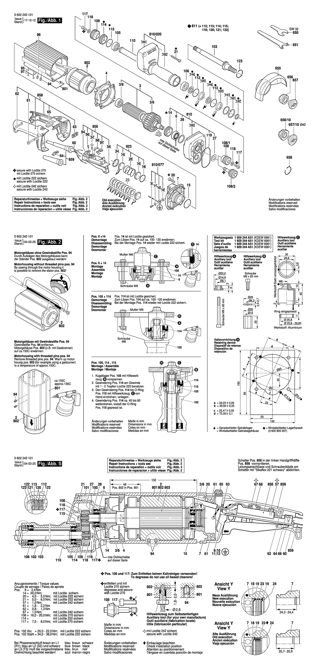 Bosch ---- / 0602243105 / --- 135 Volt Spare Parts