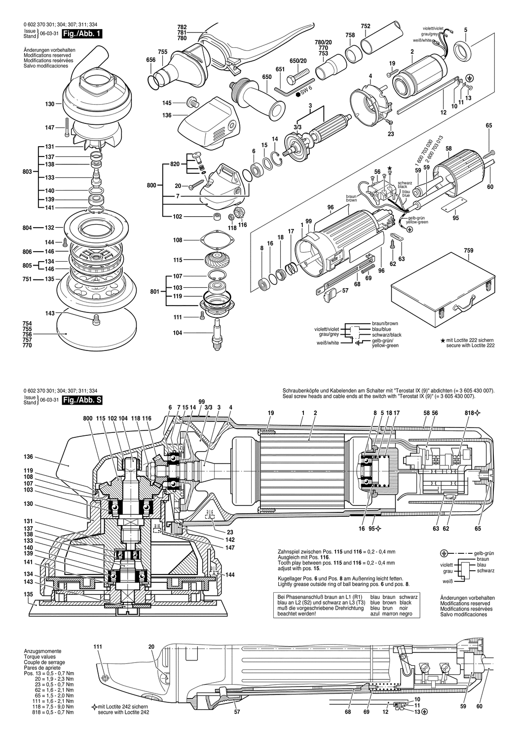 Bosch ---- / 0602370301 / --- 265 Volt Spare Parts