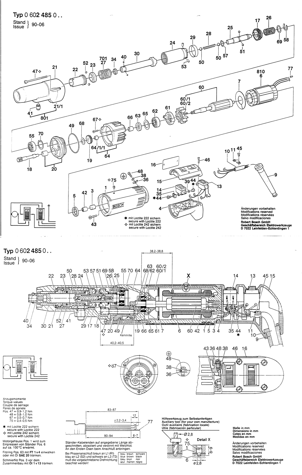Bosch ---- / 0602485067 / --- 72 Volt Spare Parts