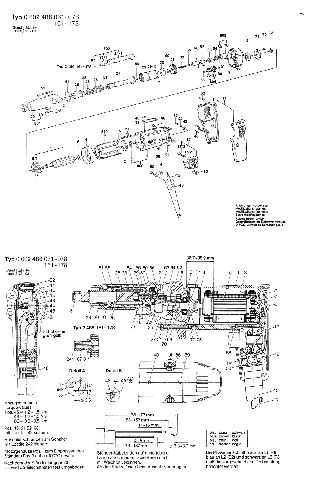 Bosch ---- / 0602486061 / --- 265 Volt Spare Parts