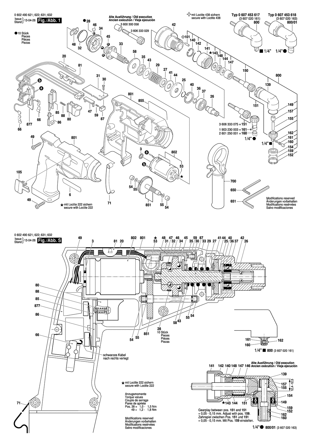 Bosch ---- / 0602490632 / --- 9.6 Volt Spare Parts