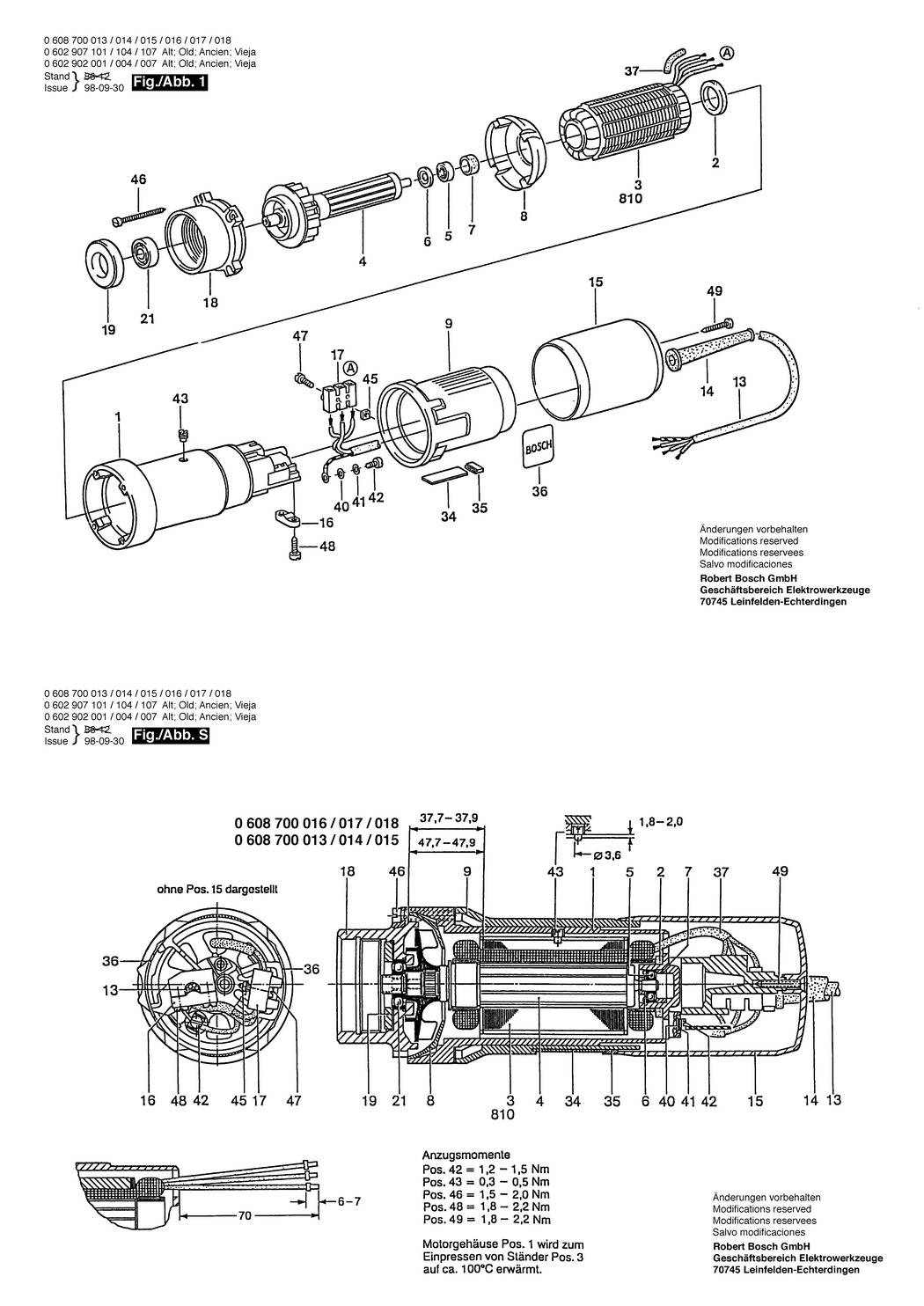 Bosch GR./SIZE 57 / 0602902001 / --- 265 Volt Spare Parts