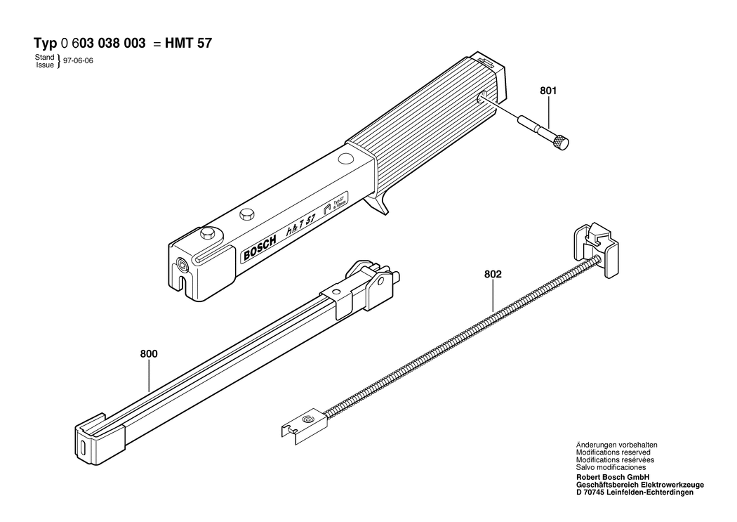 Bosch HMT 57 / 0603038003 / EU 230 Volt Spare Parts