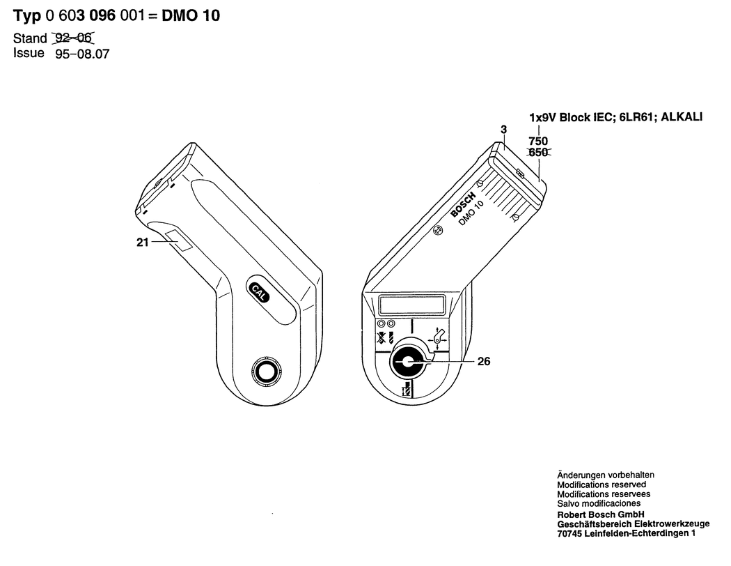 Bosch DMO 10 / 0603096001 / --- Spare Parts