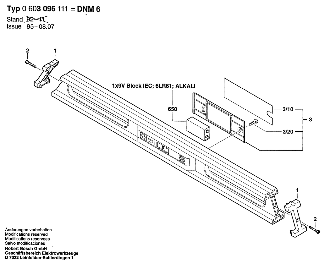 Bosch DNM 6 / 0603096111 / --- Spare Parts