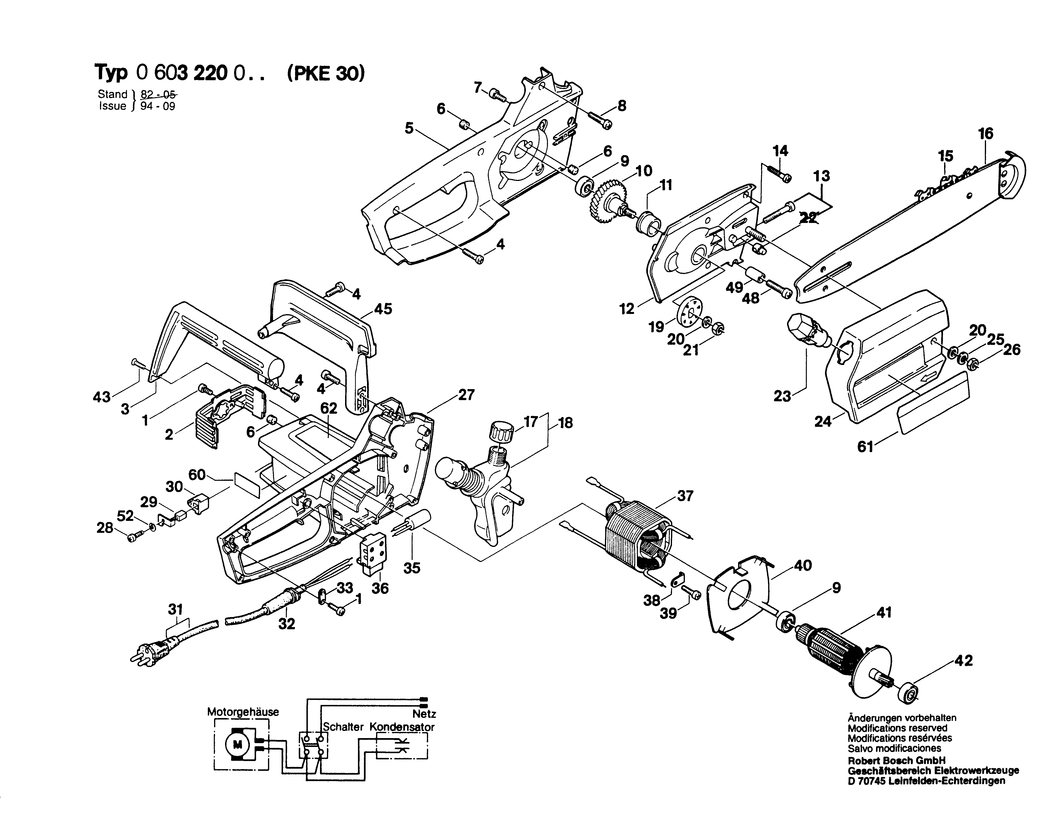 Bosch PKE 30 / 0603220003 / EU 220 Volt Spare Parts