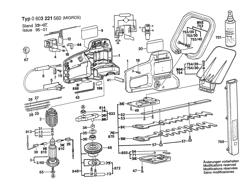 Bosch PHS 66 G / 0603221560 / CH 220 Volt Spare Parts