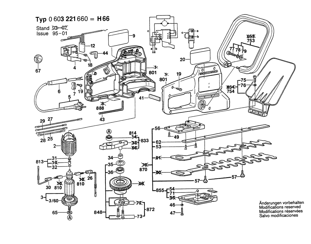 Bosch PHS 66 G / 0603221660 / CH 220 Volt Spare Parts