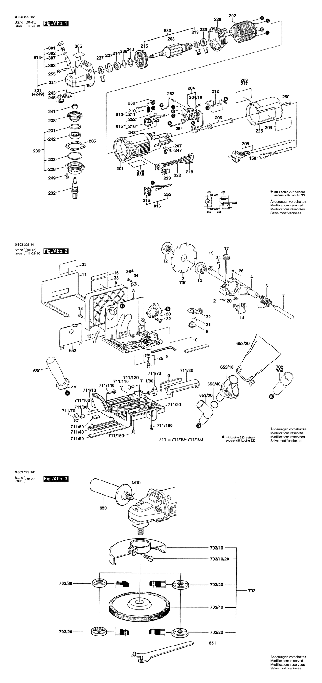 Bosch SF 620 / 0603228161 / CH 220 Volt Spare Parts