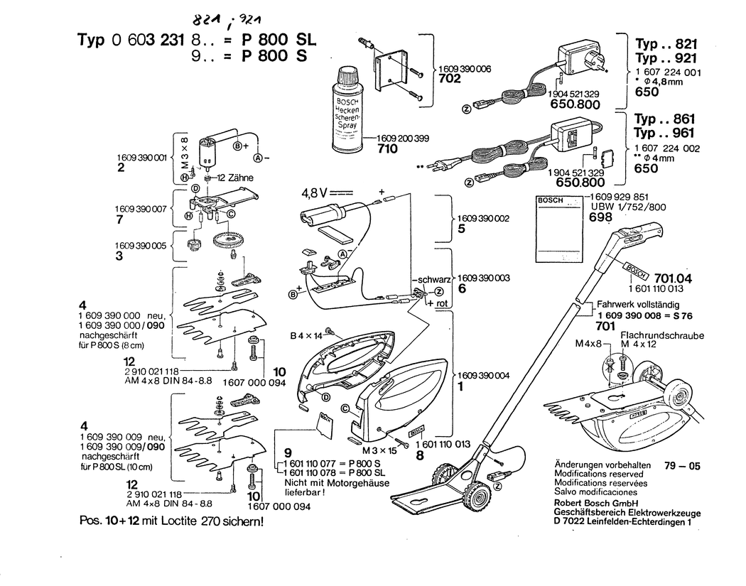 Bosch P 800 SL / 0603231860 / --- Spare Parts