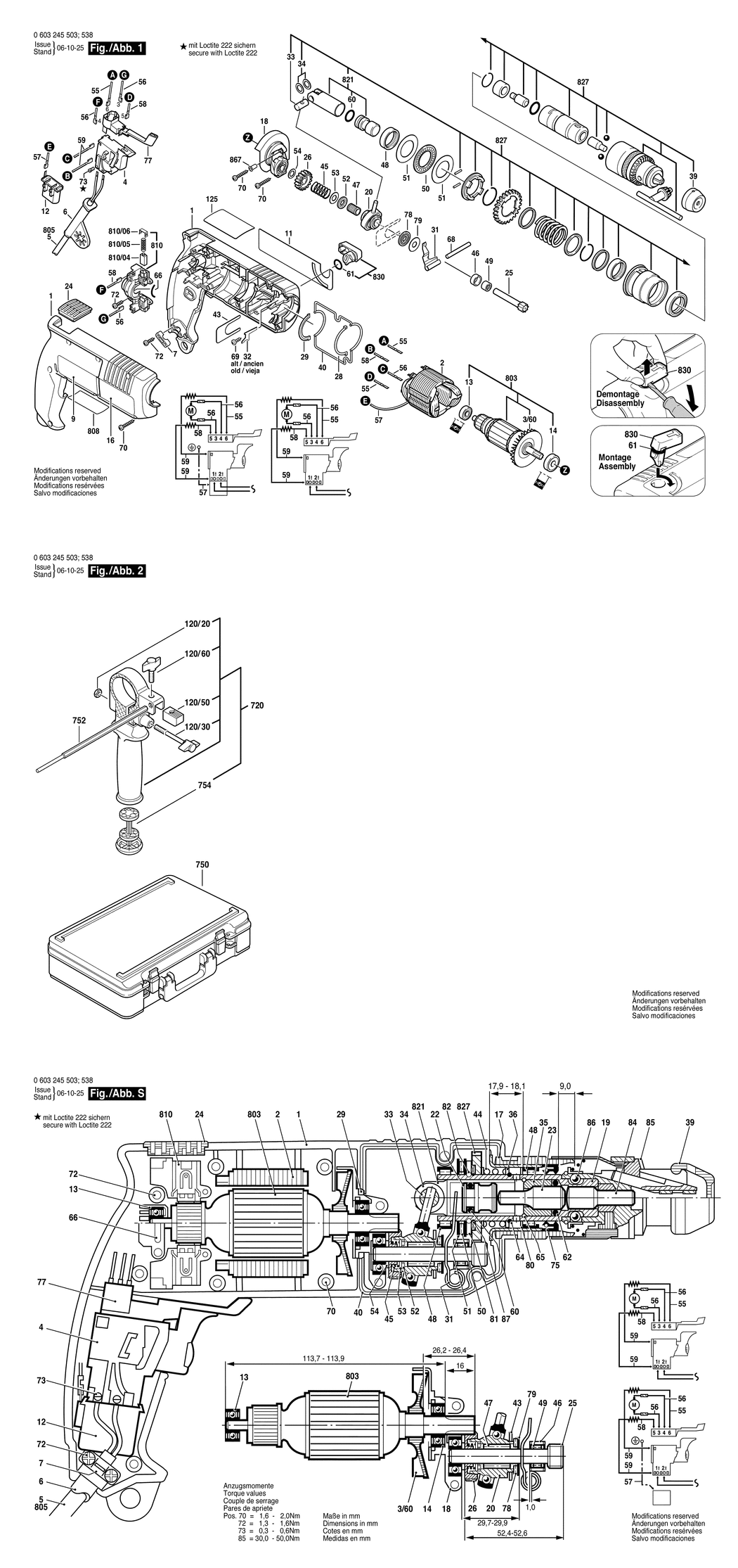 Bosch PBH 200 RF / 0603245503 / EU 220 Volt Spare Parts