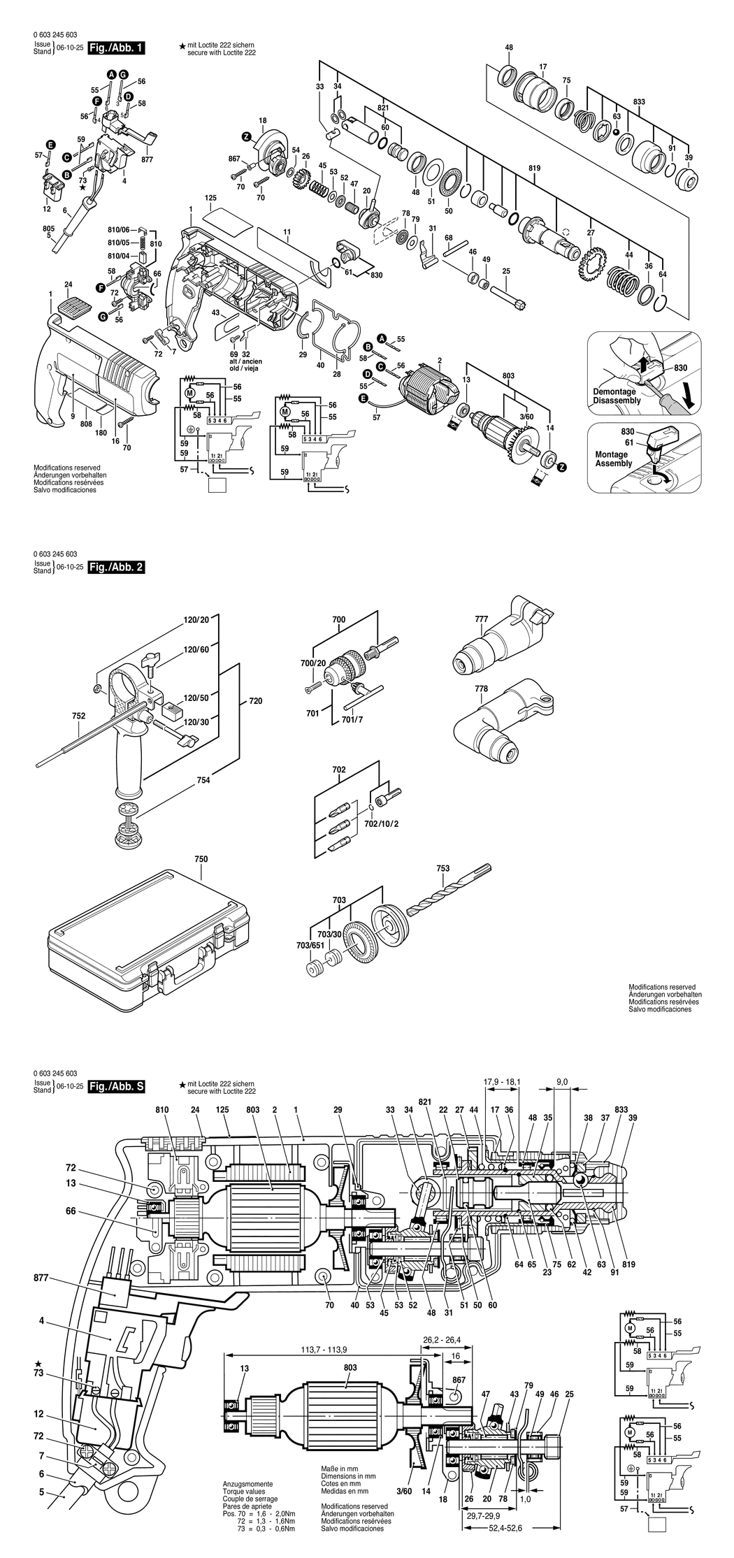 Bosch PBH 16 RE / 0603245603 / EU 220 Volt Spare Parts