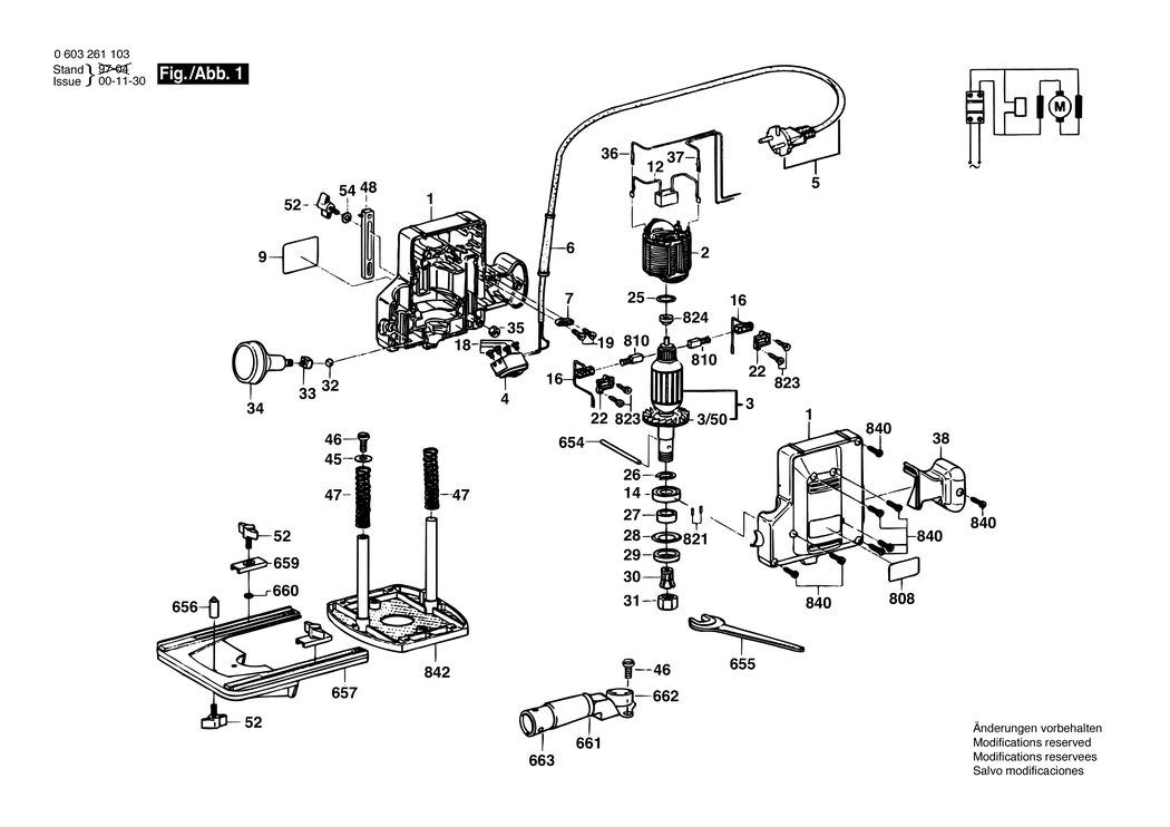 Bosch POF 400 / 0603261103 / EU 230 Volt Spare Parts