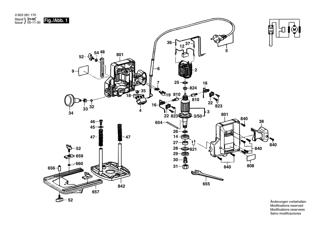 Bosch MOB 48 / 0603261170 / CH 220 Volt Spare Parts