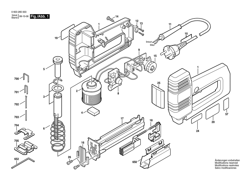 Bosch PTK 19 E / 0603265003 / EU 220 Volt Spare Parts