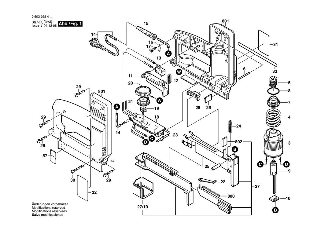 Bosch PTK 23 E / 0603265432 / CH 230 Volt Spare Parts