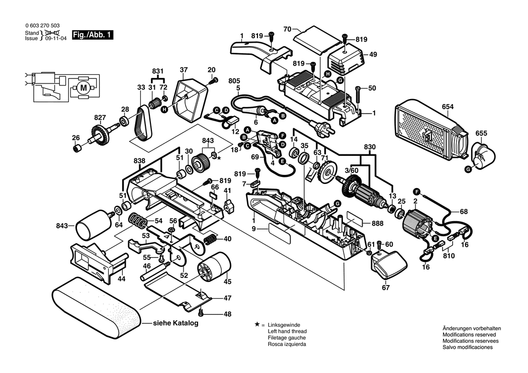 Bosch PBS 75 AE / 0603270532 / CH 230 Volt Spare Parts