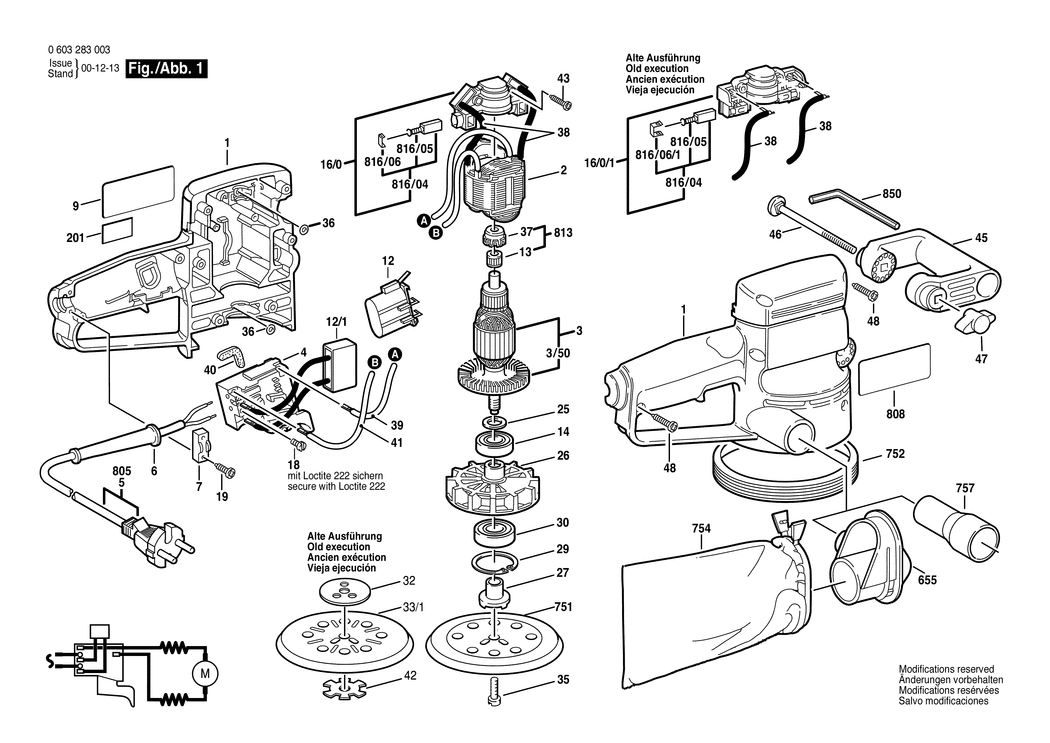 Bosch PEX 125 A / 0603283050 / I 220 Volt Spare Parts