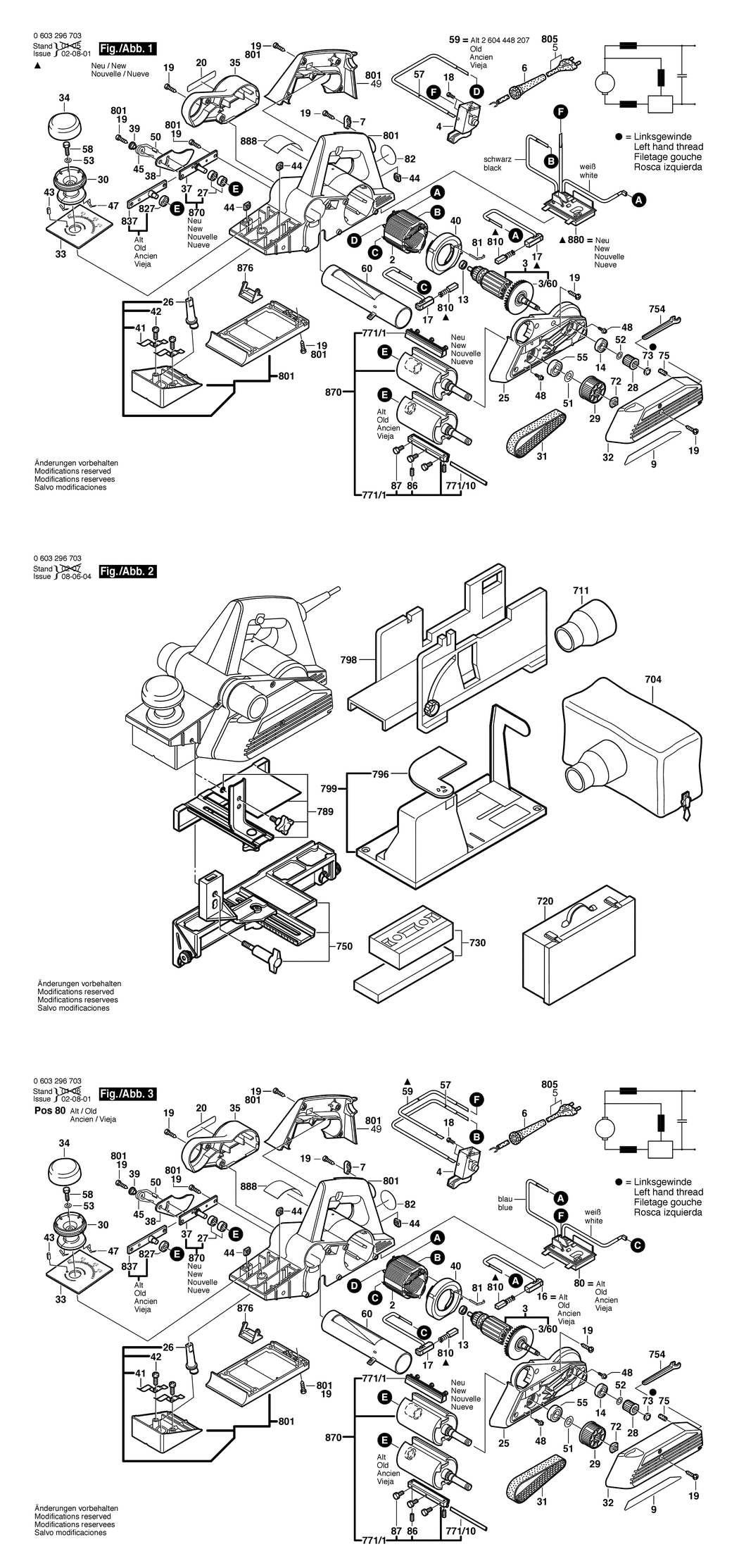 Bosch PHO 35-82 C / 0603296732 / CH 230 Volt Spare Parts