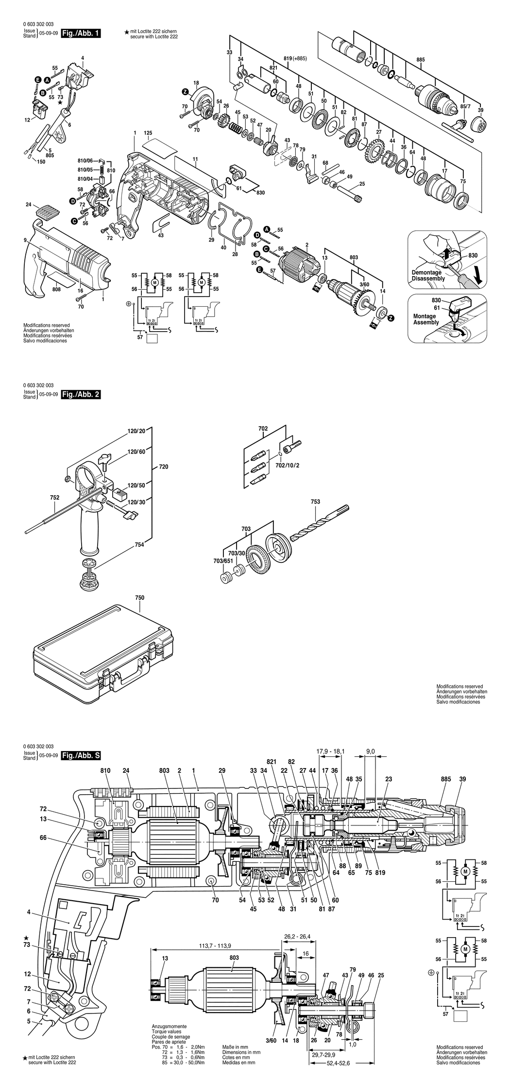 Bosch PBH 1 / 0603302042 / GB 240 Volt Spare Parts