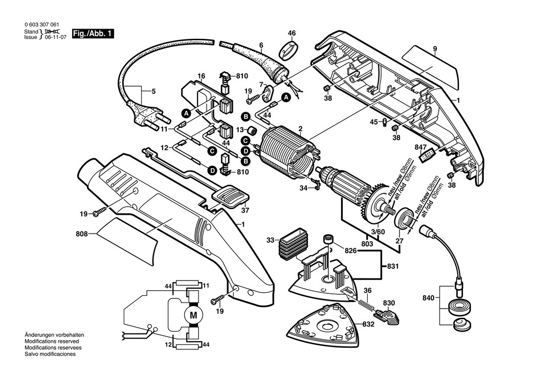 Bosch PDA 100 A / 0603307061 / CH 230 Volt Spare Parts