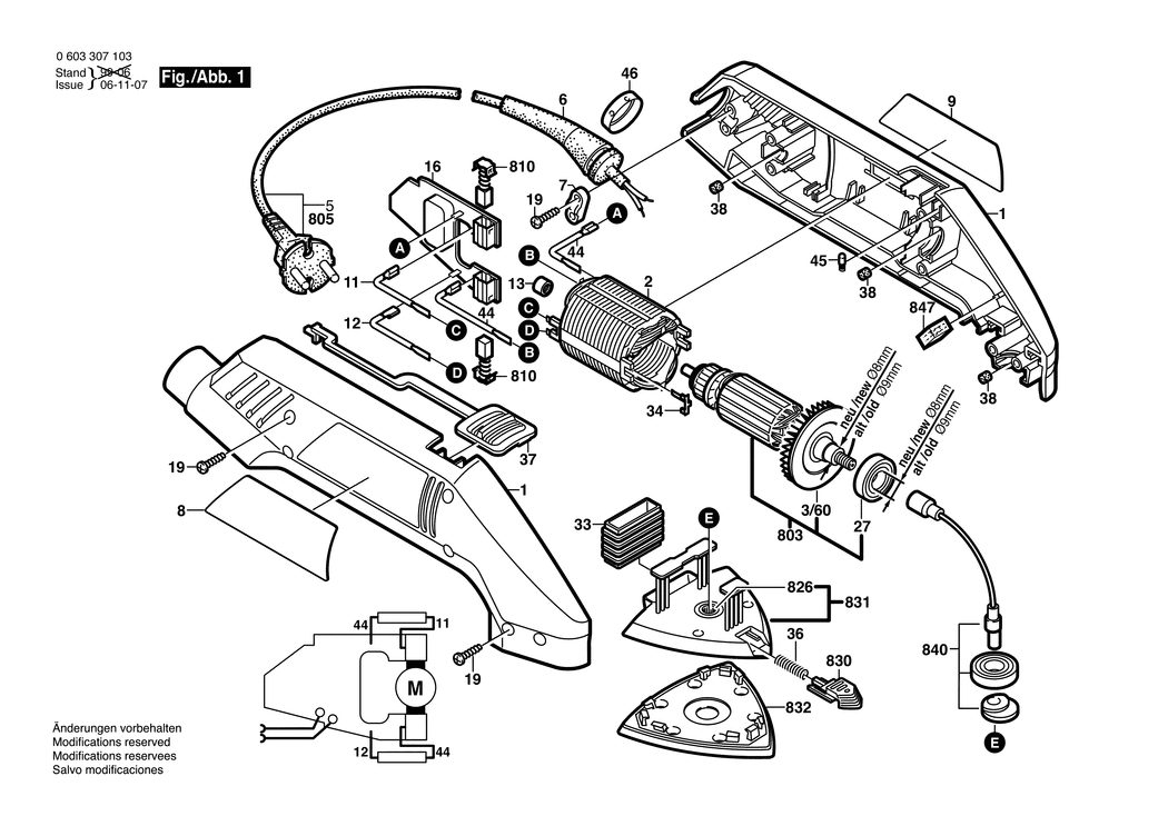 Bosch PDA 10-92 / 0603307142 / GB 230 Volt Spare Parts