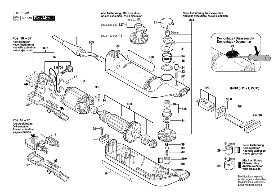 Bosch PSE 180 E / 0603316781 / CH 230 Volt Spare Parts