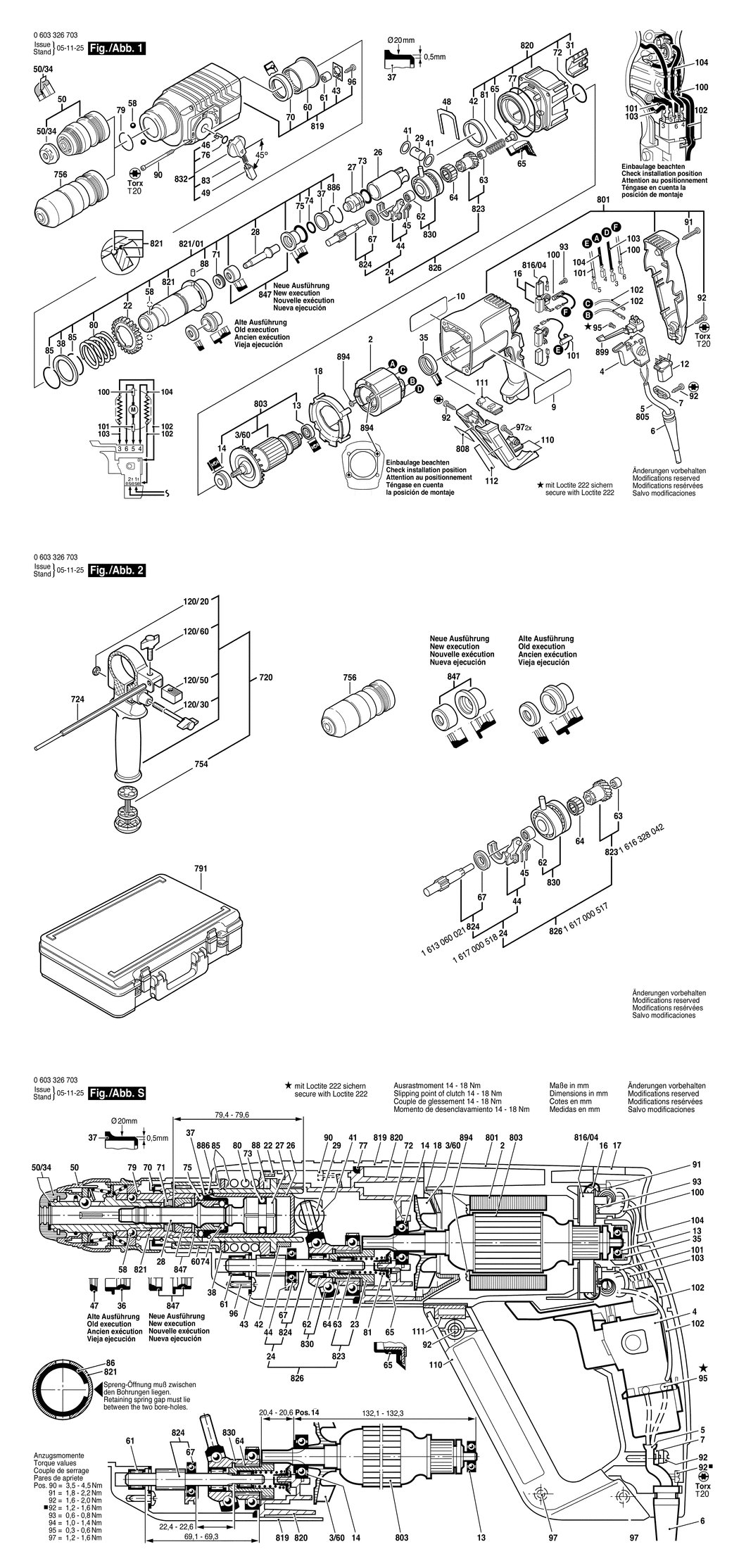 Bosch PBH 240 RE / 0603326703 / EU 230 Volt Spare Parts