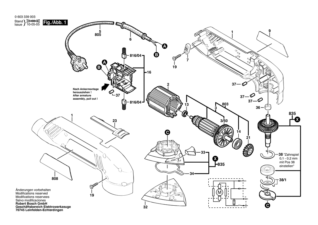 Bosch PDA 180 / 0603339081 / CH 230 Volt Spare Parts