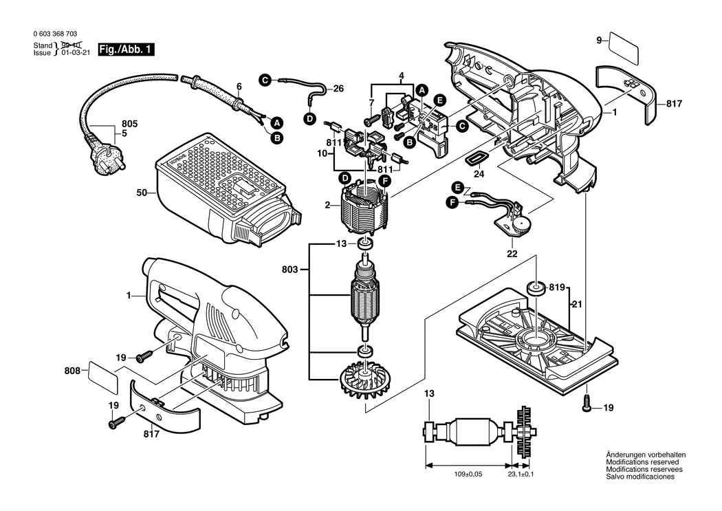 Bosch PSS 240 AE / 0603368732 / CH 230 Volt Spare Parts