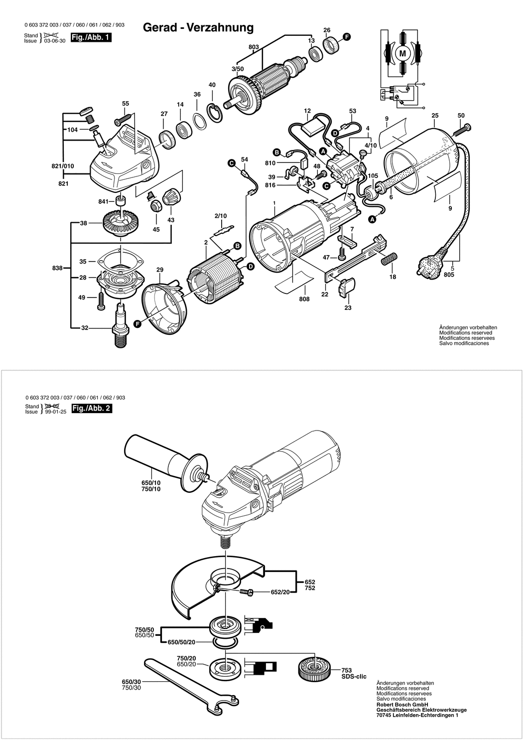 Bosch PWS 6-115 / 0603372003 / EU 230 Volt Spare Parts