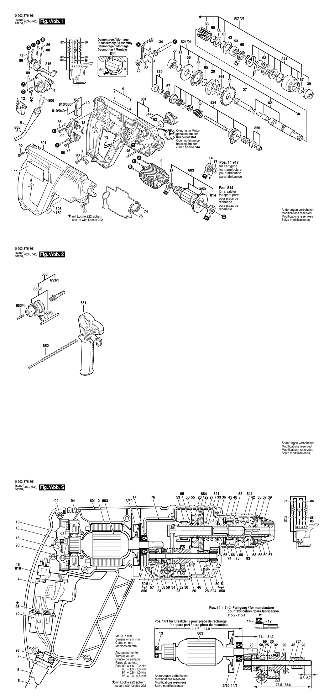 Bosch PBH 180 RE / 0603376861 / F 230 Volt Spare Parts