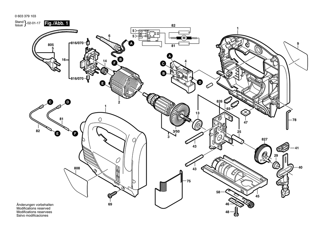Bosch PST 550 / 0603379103 / EU 230 Volt Spare Parts
